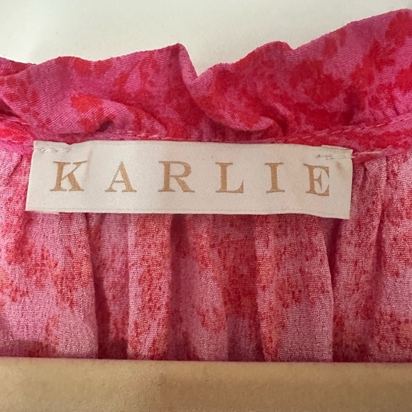 Karlie Pink & Red Smocked Waist Mini Dress​​​ - Picture 4 of 6